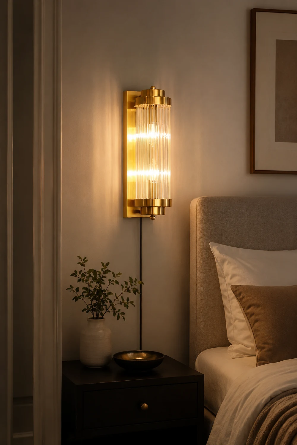 Pillar Offset Plug In Wall Lamp - Lumpaz