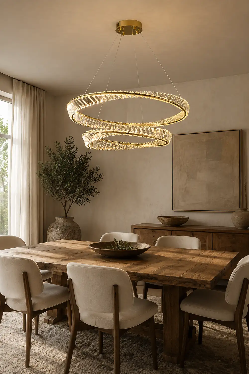 Wave Circle Crystal Chandelier - Lumpaz