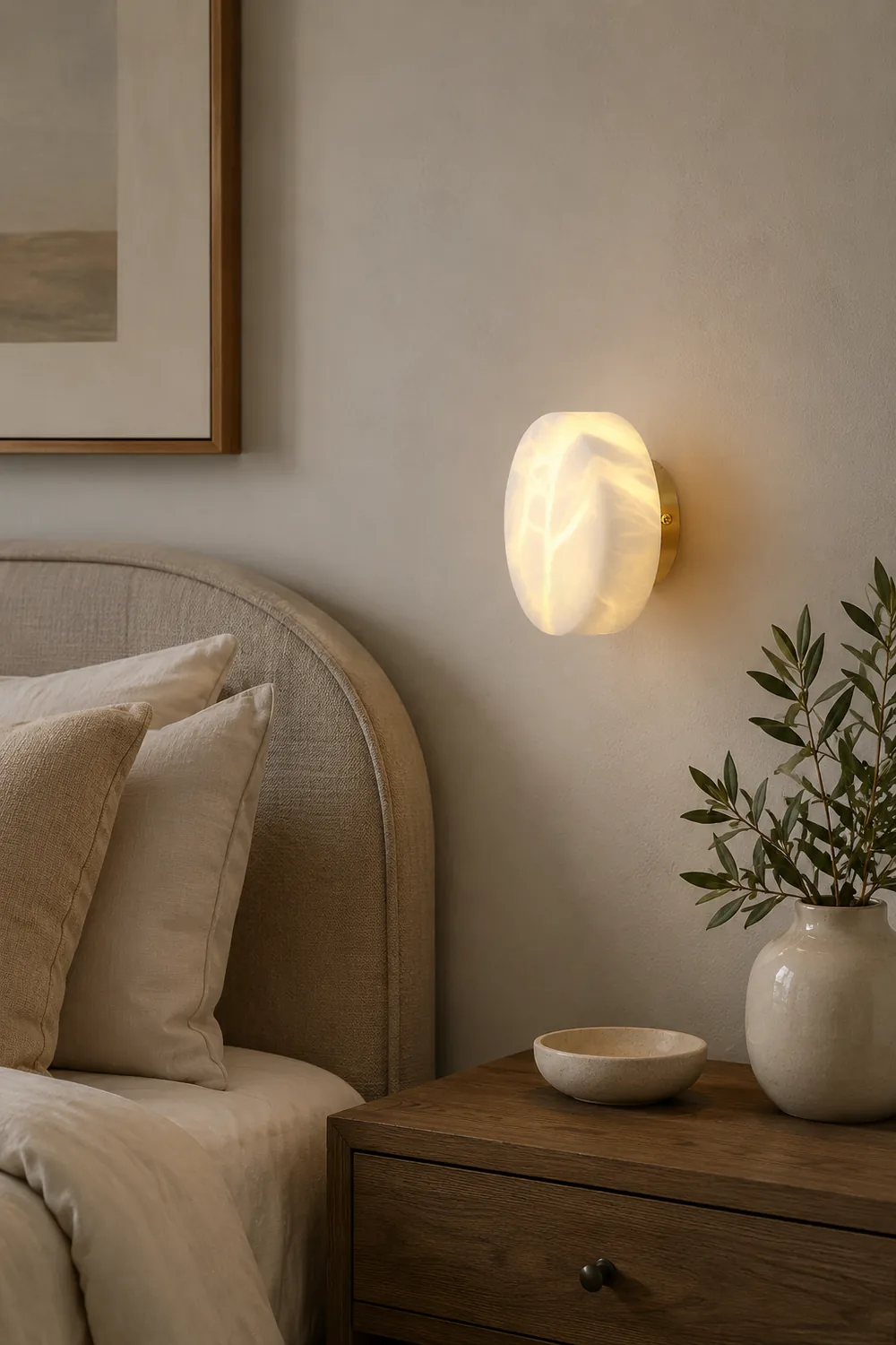 Cylindrical Alabaster Wall Light - Lumpaz