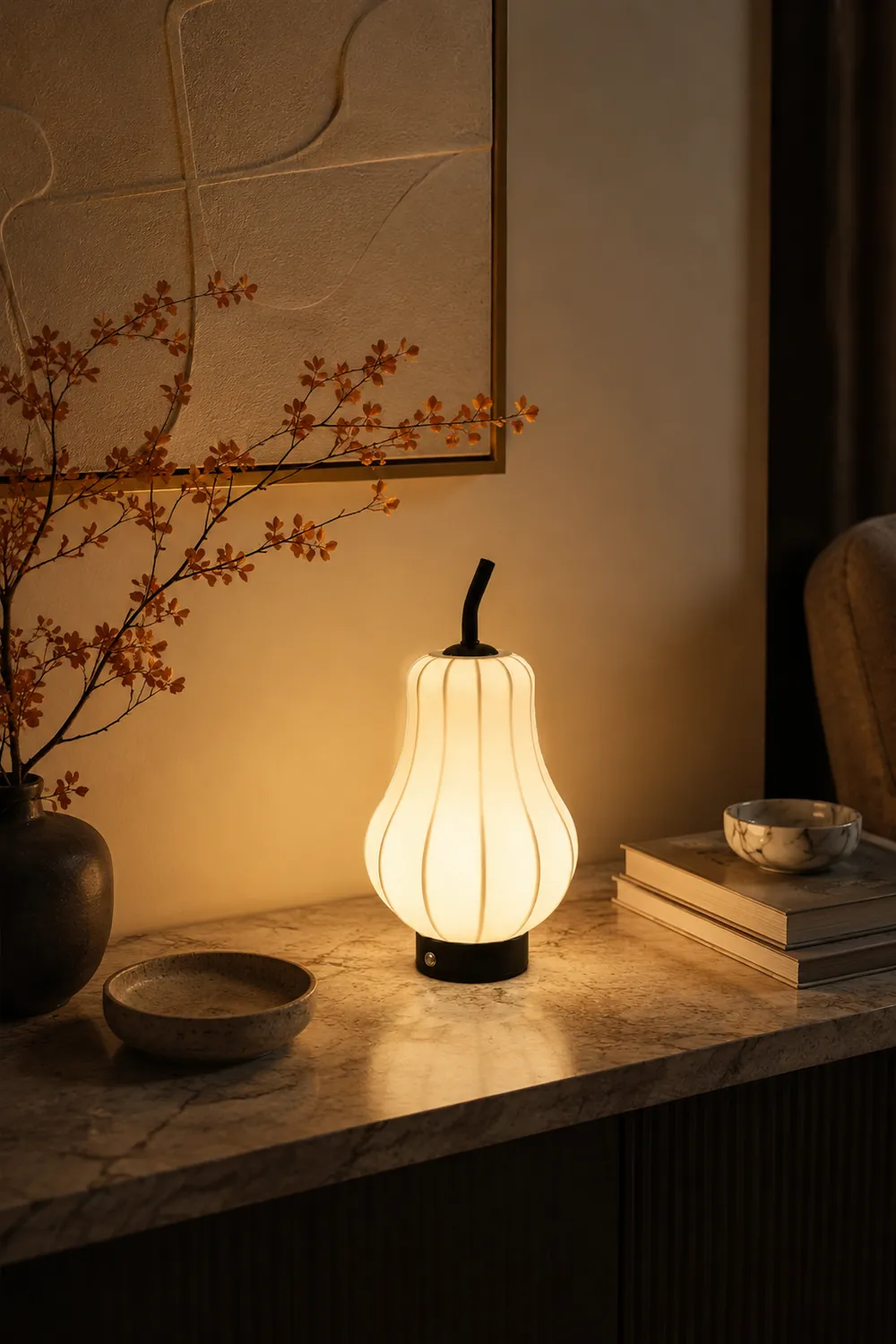 Pear Built-in Battery Table Lamp - Lumpaz