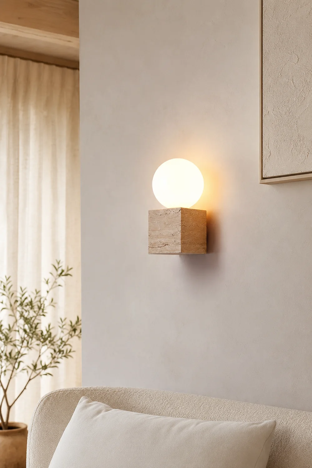 Cube Stone Wall Lamp - Lumpaz