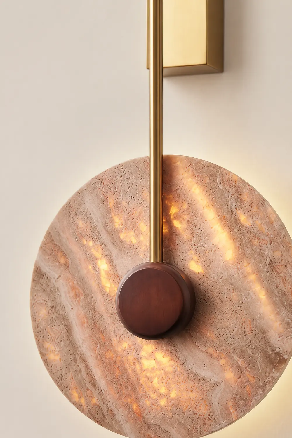 Travertine Disc Wall Lamp - Lumpaz