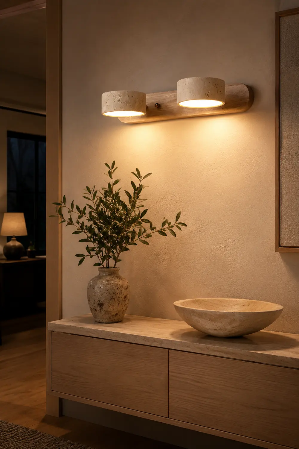 Travertine Duo Wall Light - Lumpaz