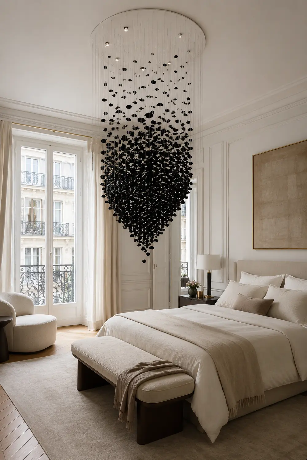 Charcoal Cascade Pixel Chandelier - Lumpaz