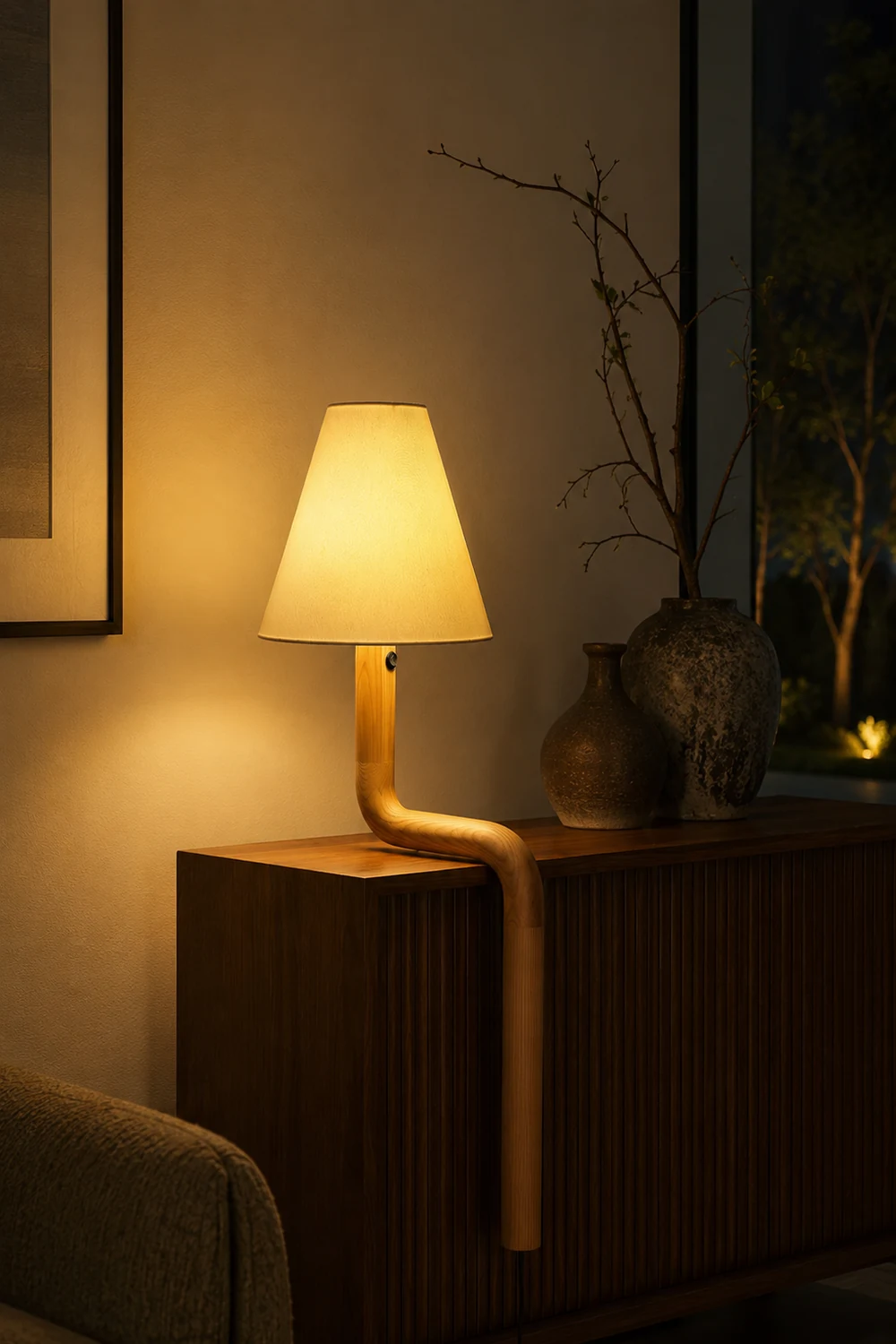 Bend Wood Table Lamp - Lumpaz