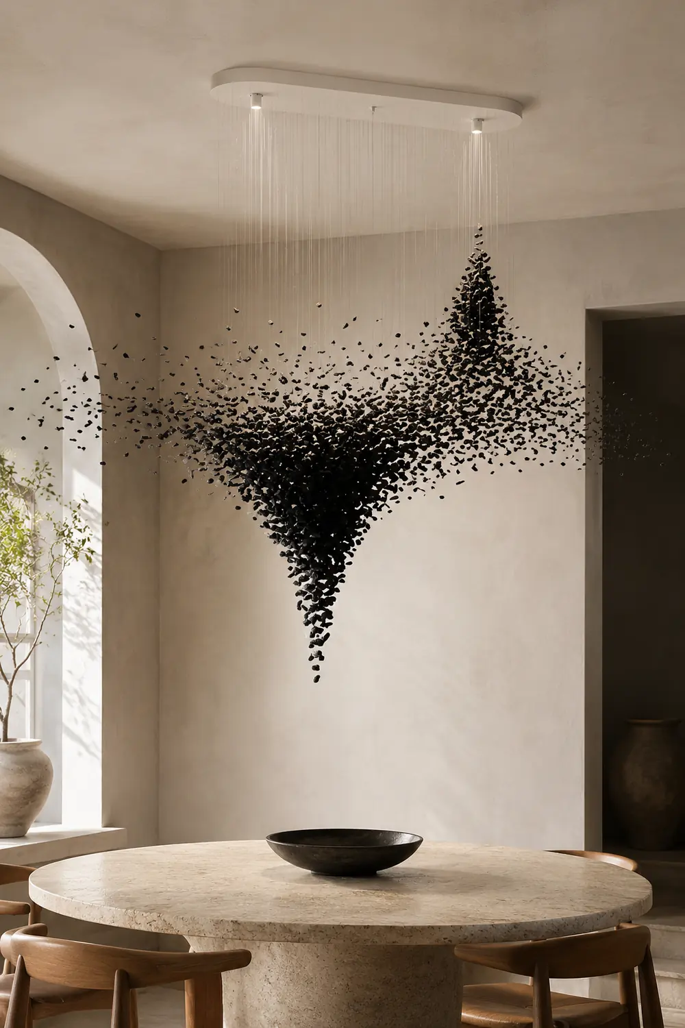Charcoal Shape Hourglass Chandelier - Lumpaz