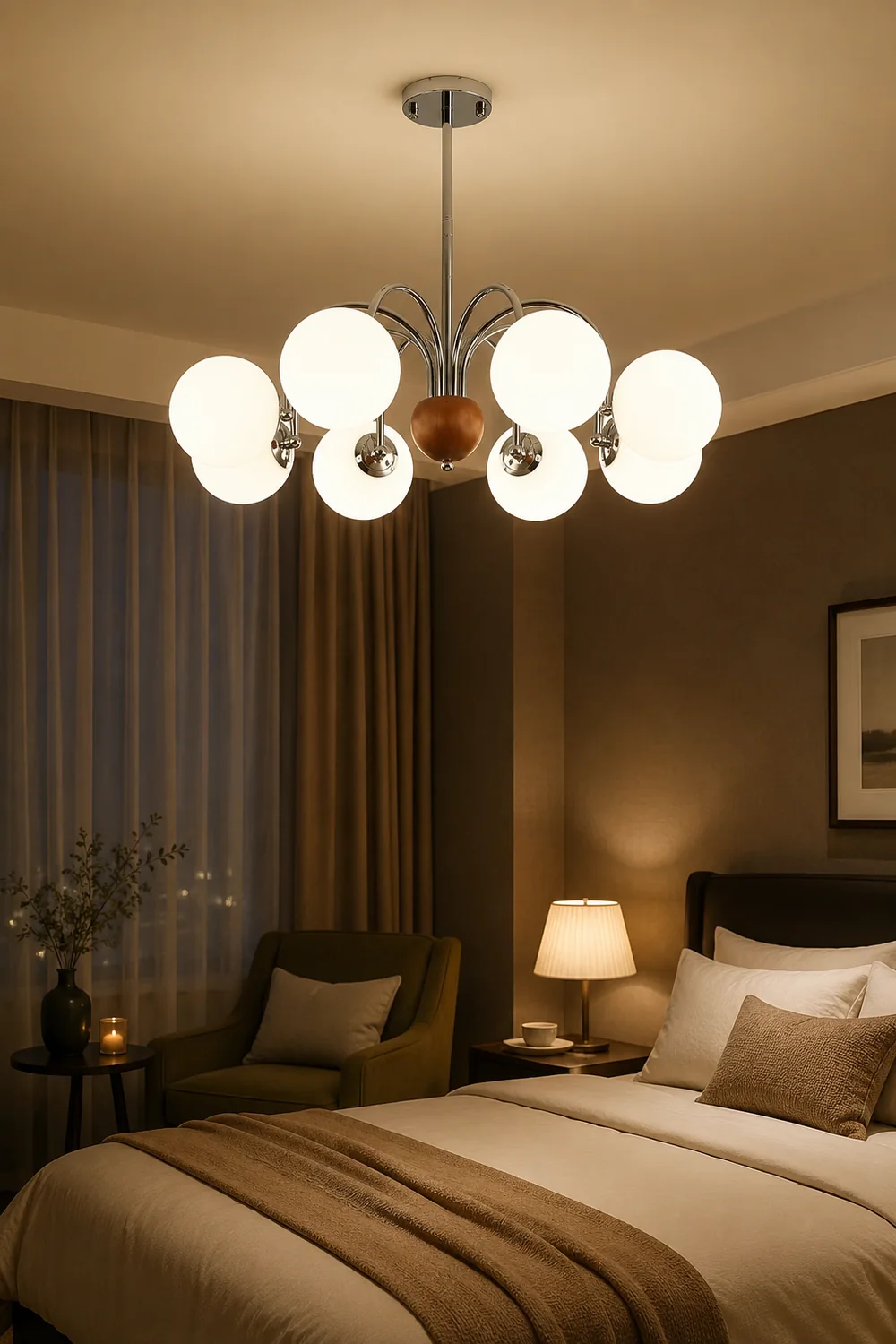 Polpgne Chrome Chandelier - Lumpaz
