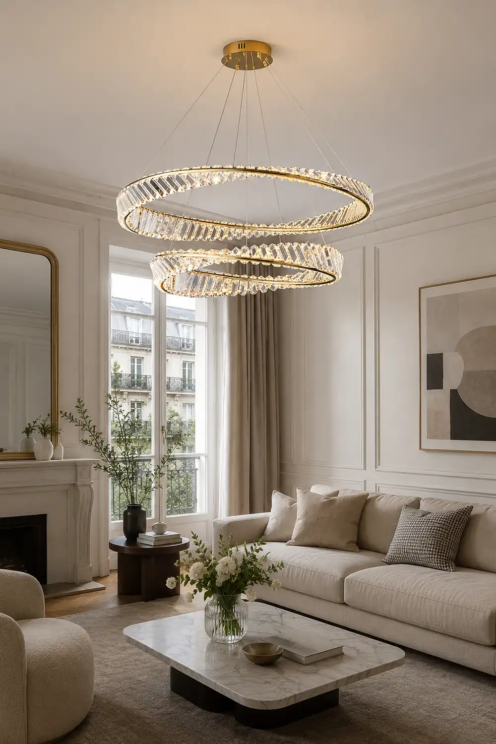 Wave Circle Crystal Chandelier - Lumpaz