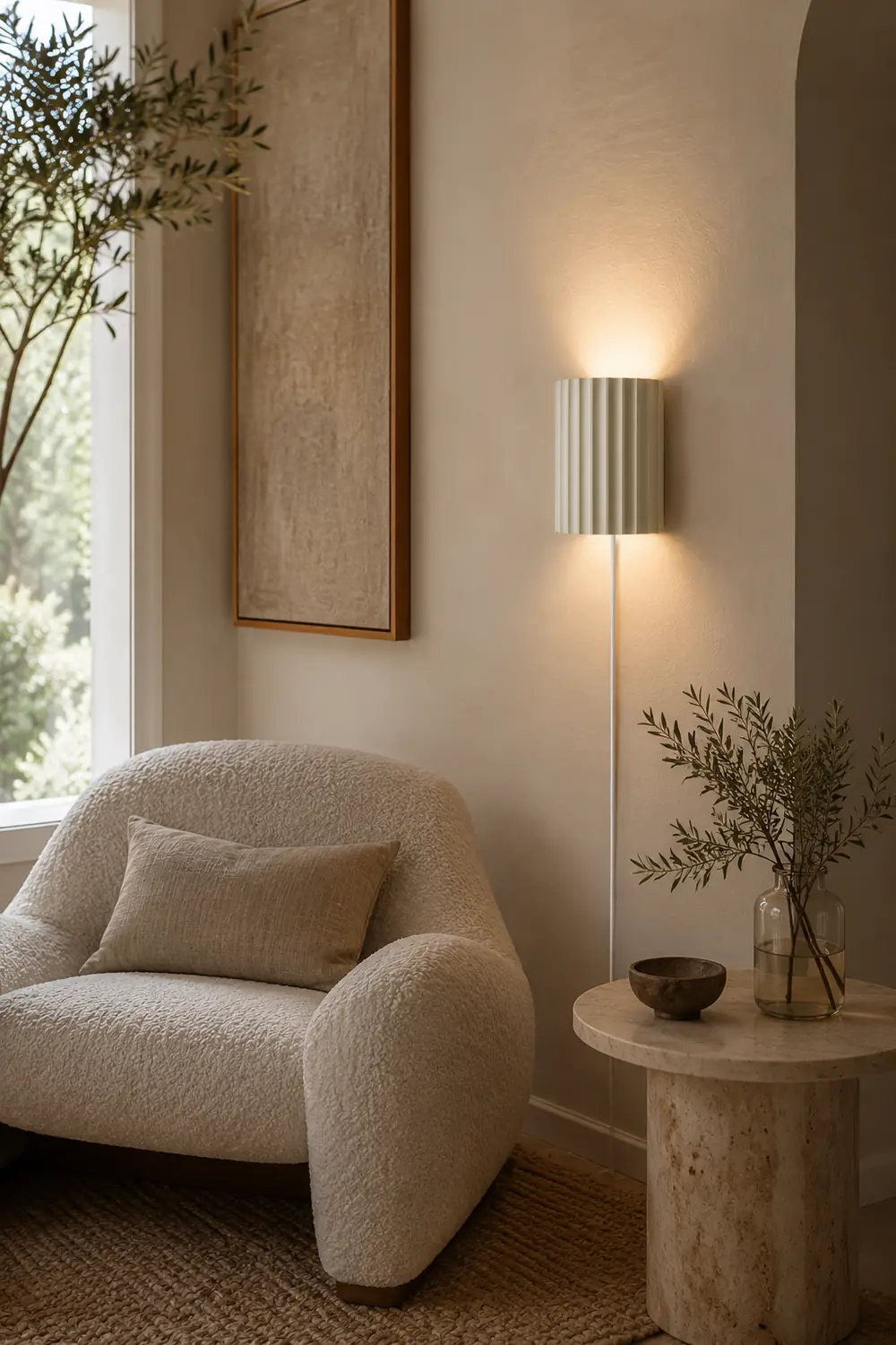 Fluted Resin Plug In Wall Lamp - Lumpaz