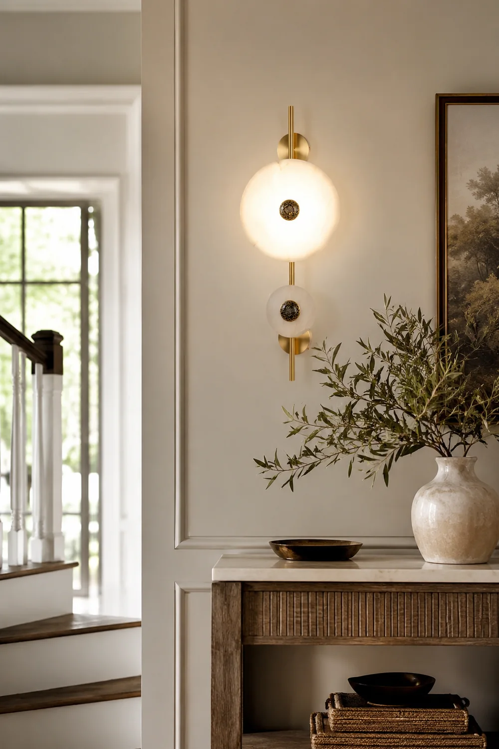 Alabaster Eclipse Wall Light - Lumpaz