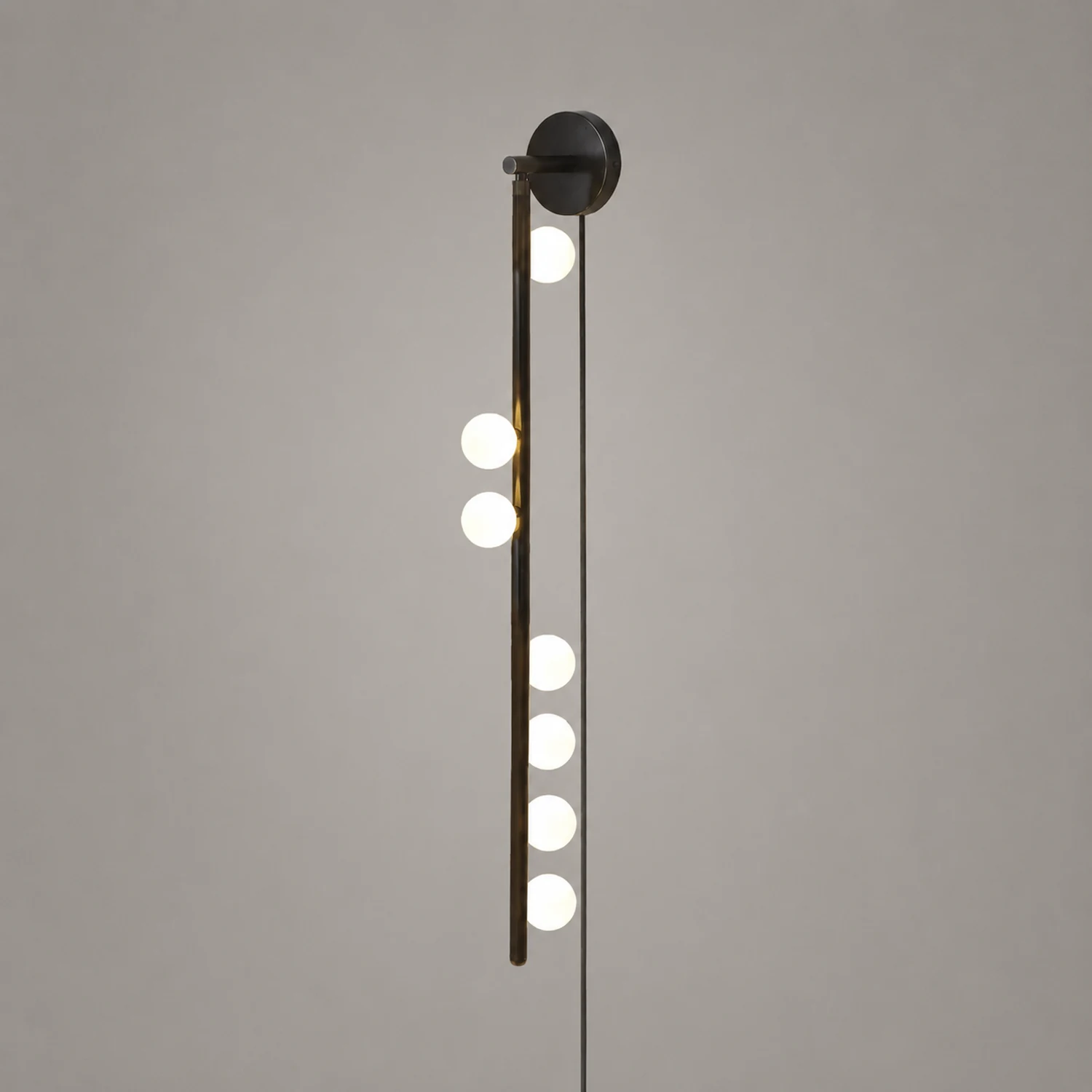 Brass Glass Tube Plug-in Wall Lamp - Lumpaz
