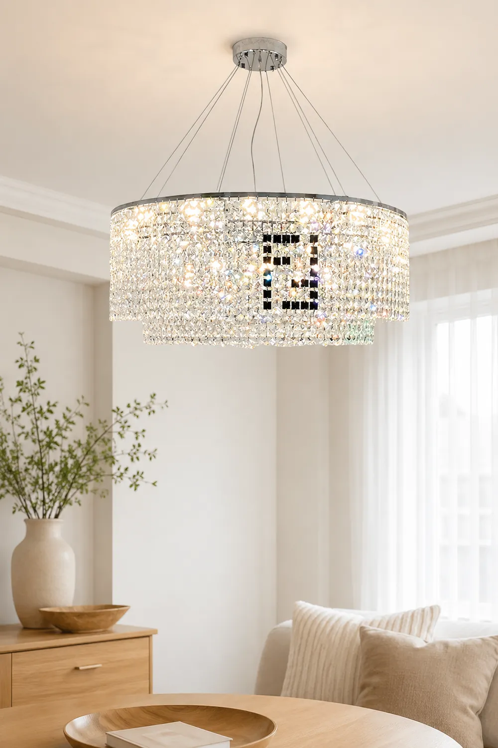 Liliana Round Crystal Chandelier - Lumpaz