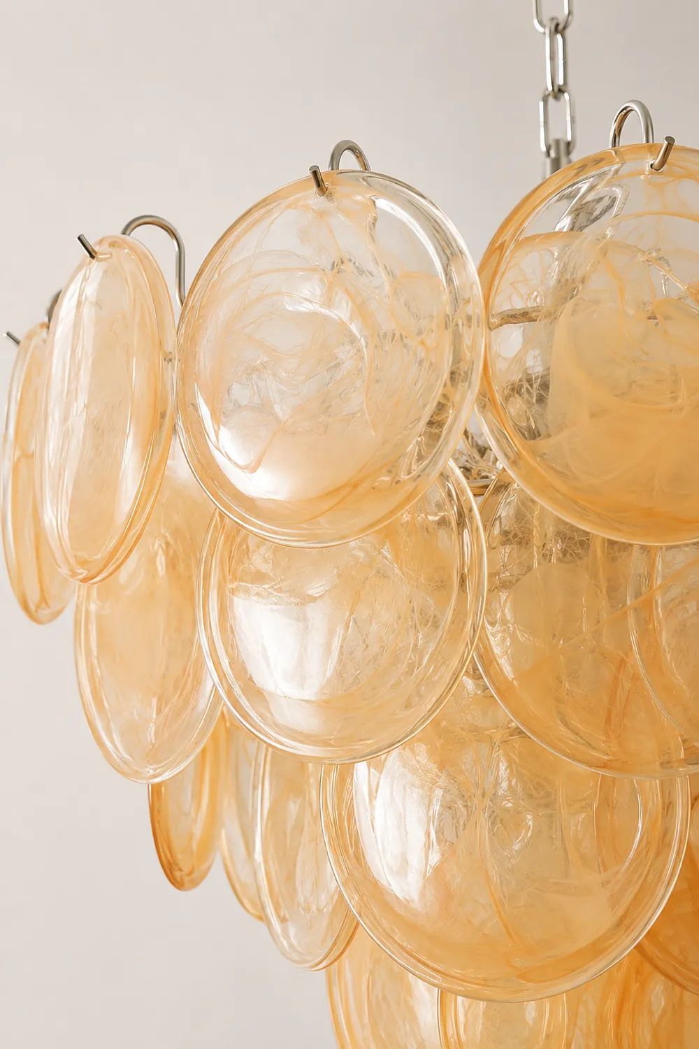 Orange Murano Disc Chandelier - Lumpaz