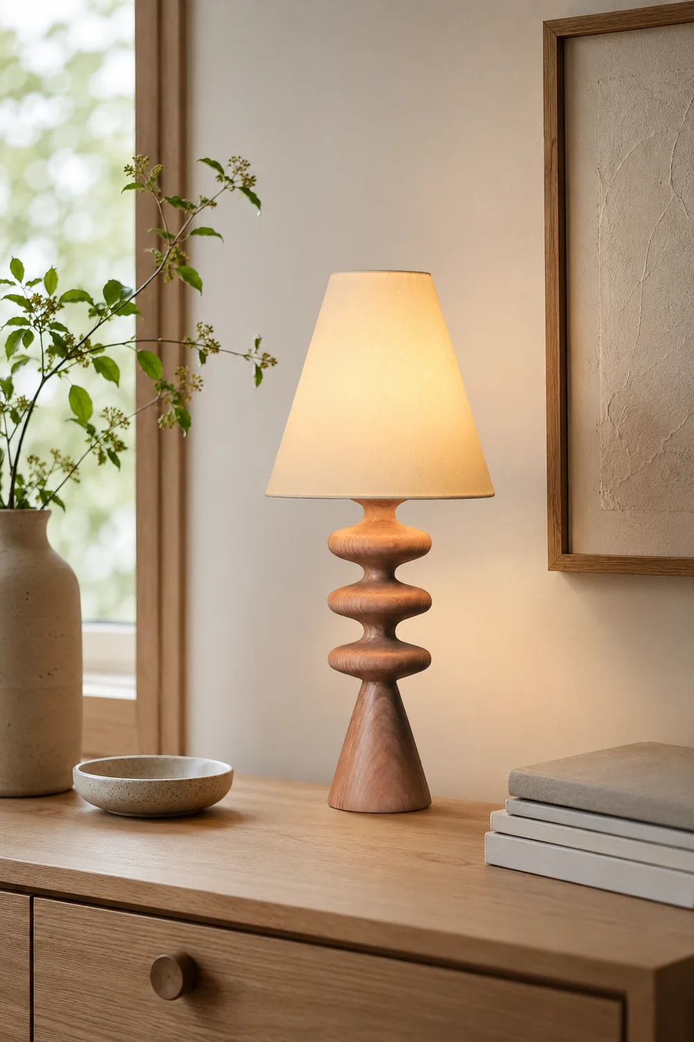 Ripple Wood Table Lamp - Lumpaz