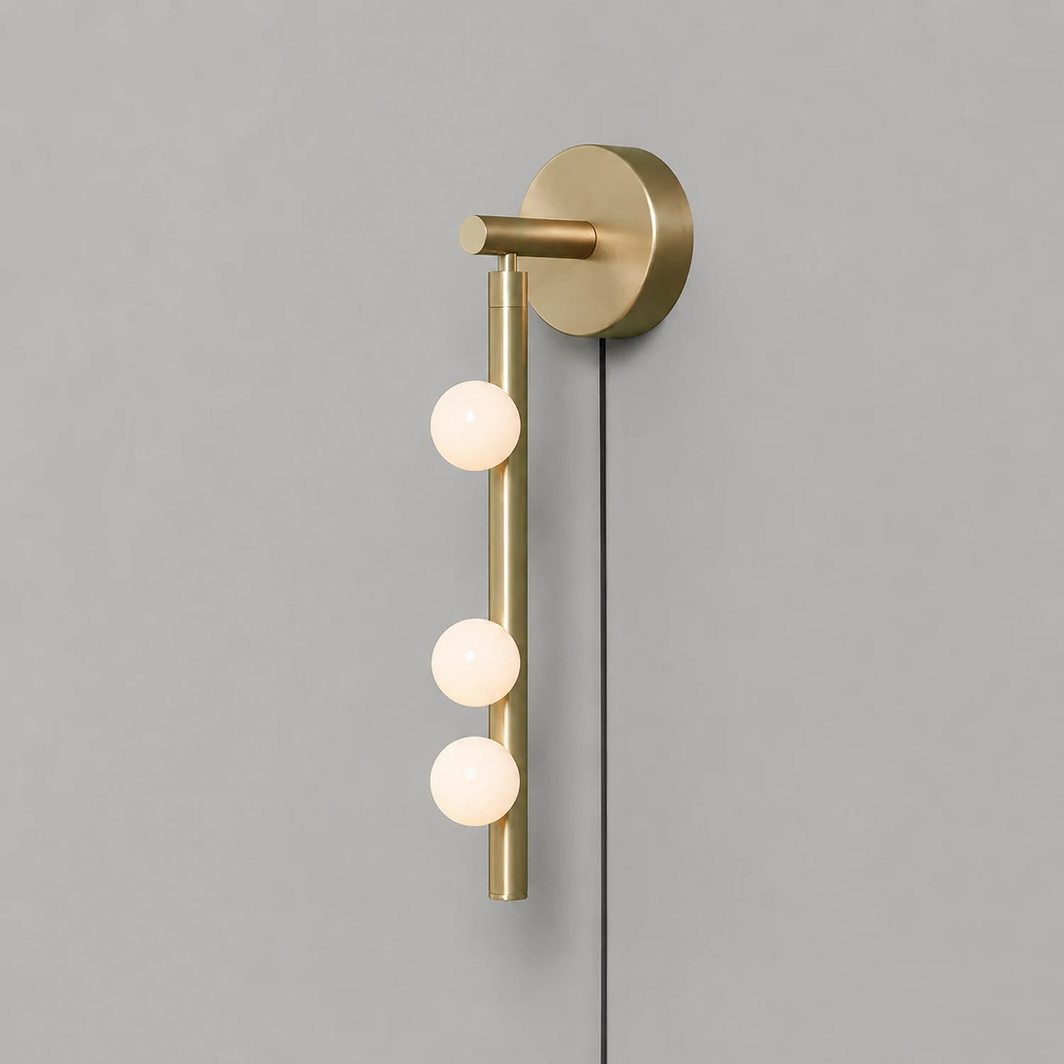 Brass Glass Tube Plug-in Wall Lamp - Lumpaz