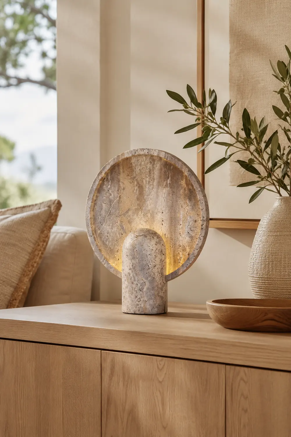 Eclipse Stone Table Lamp - Lumpaz