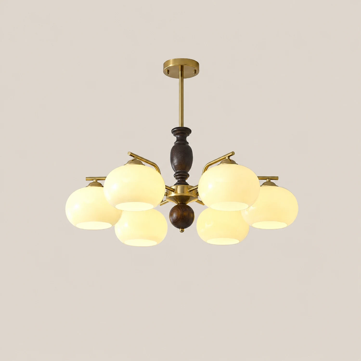 Walnut Beige Orb Chandelier - Lumpaz