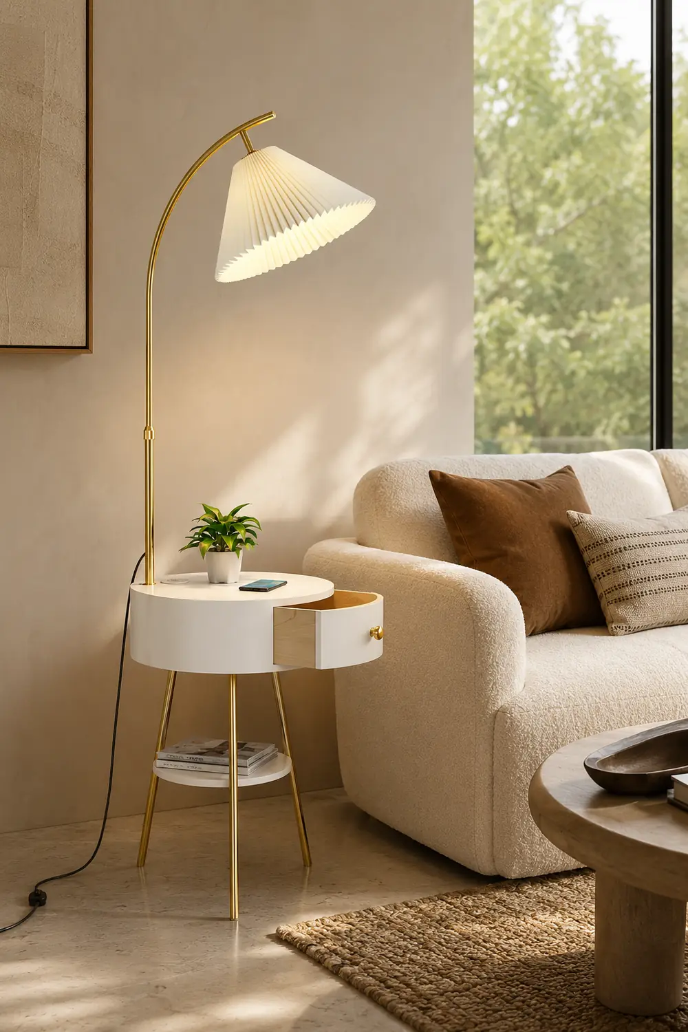 Pleated Arc Floor Light - Lumpaz
