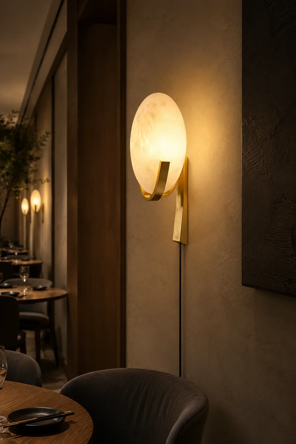 Alice Alabaster Plug-in Wall Lamp - Lumpaz
