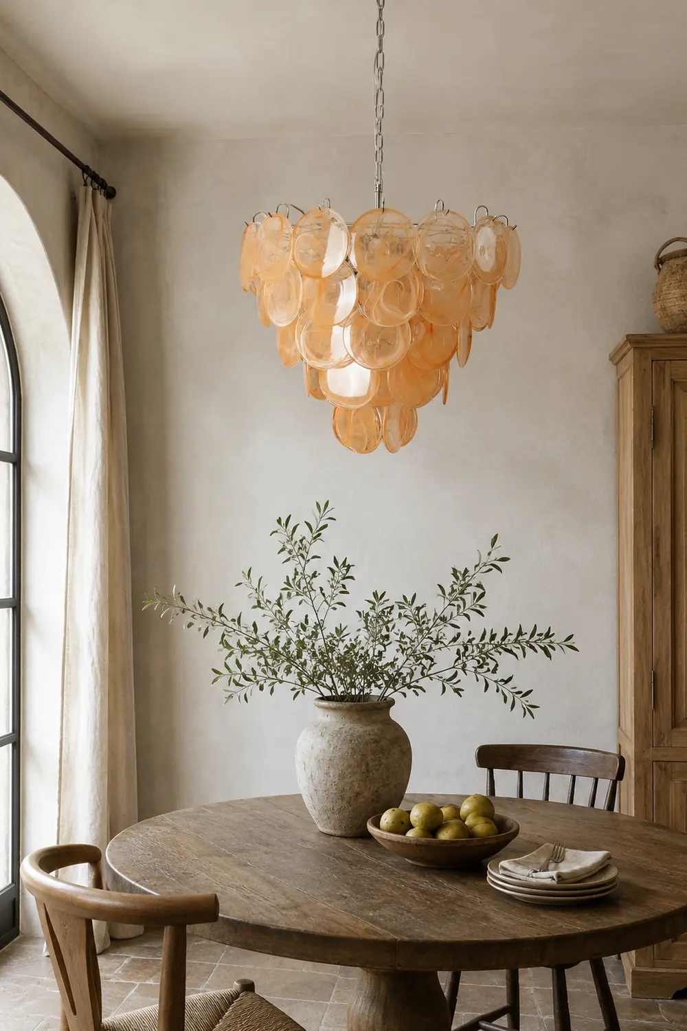 Orange Murano Disc Chandelier - Lumpaz