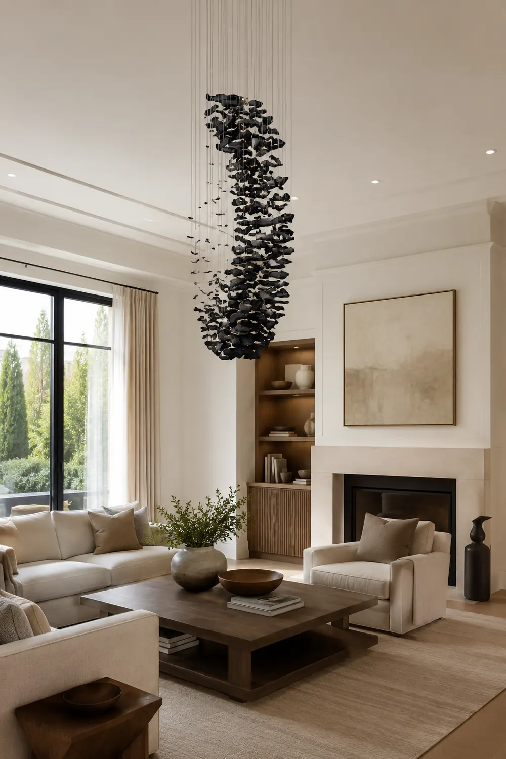 Charcoal Cascade Pixel Chandelier - Lumpaz