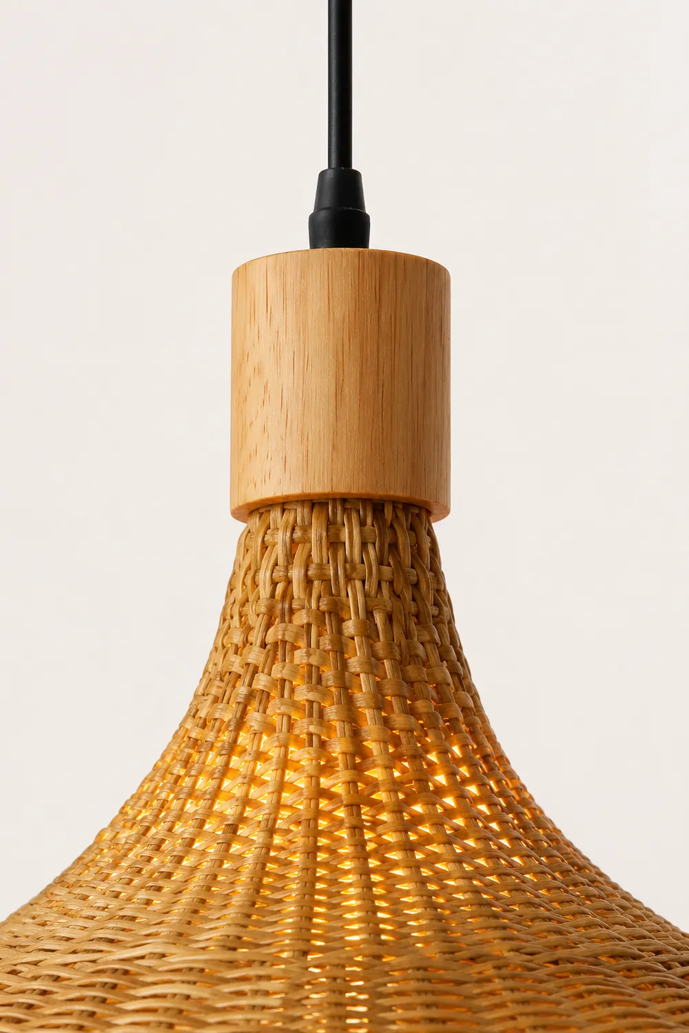 Rattan Weave Hat Pendant Light - Lumpaz