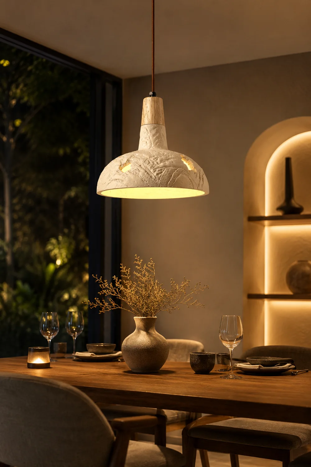 Cement Carve Pendant Lamp - Lumpaz