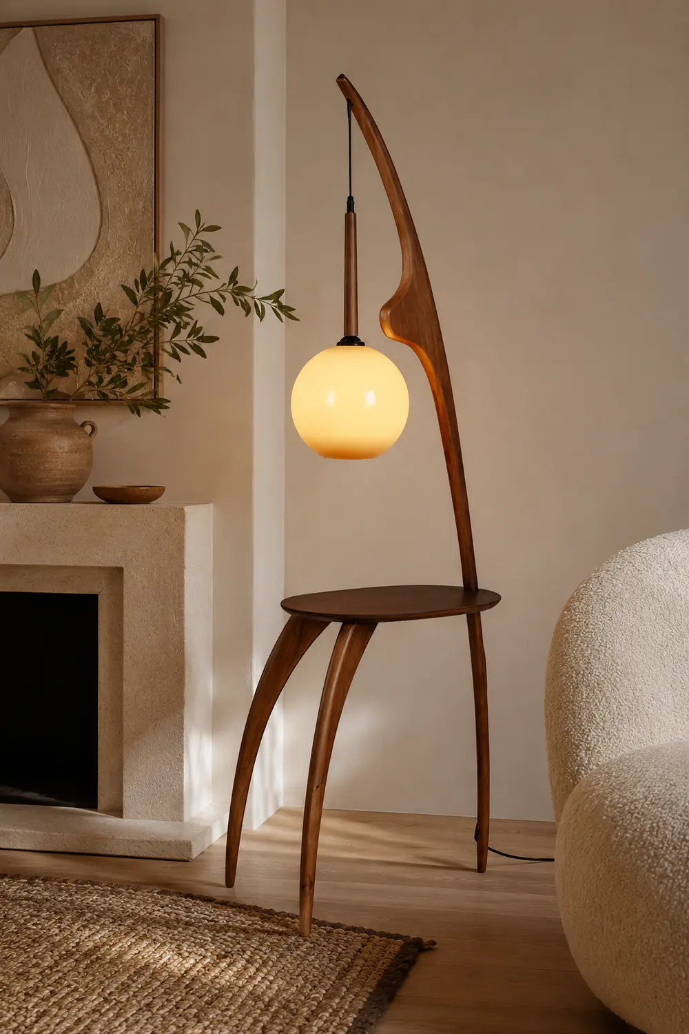 Curved Mantis Arm Floor Lamp - Lumpaz
