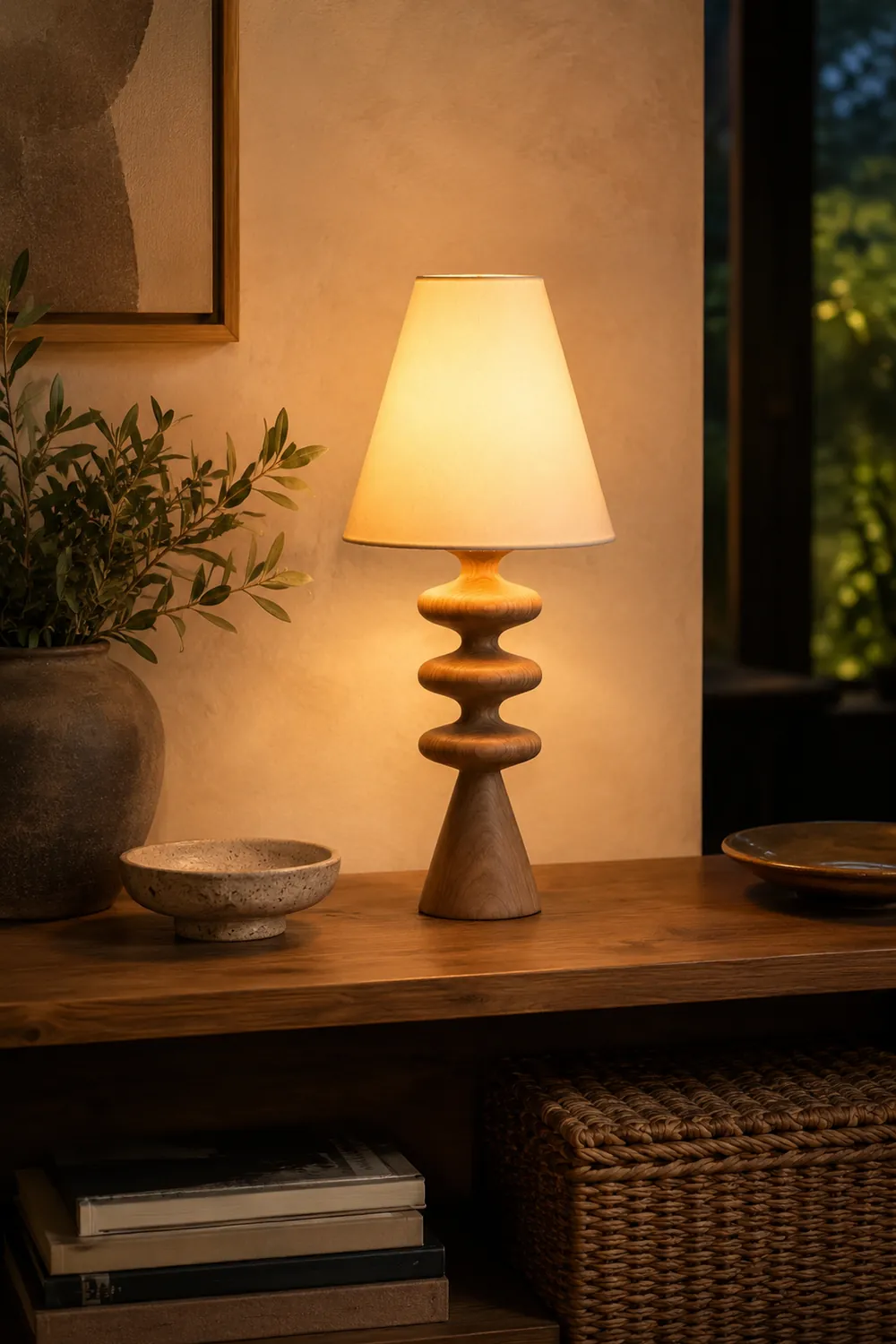Ripple Wood Table Lamp - Lumpaz