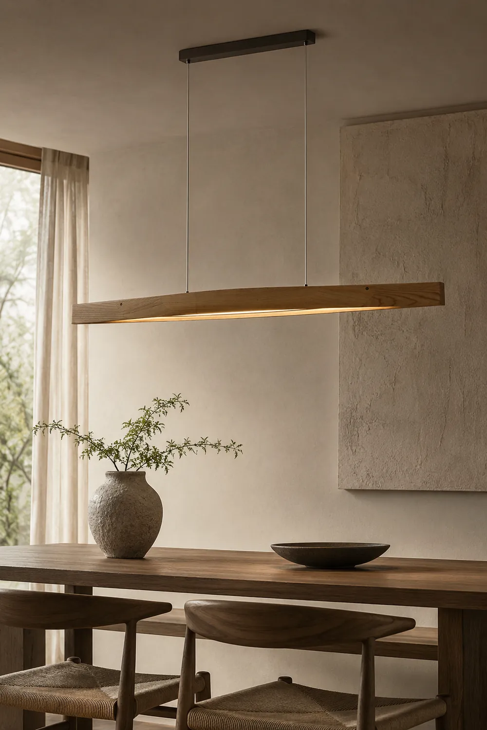 Horizon Linear Wood Pendant Lamp - Lumpaz
