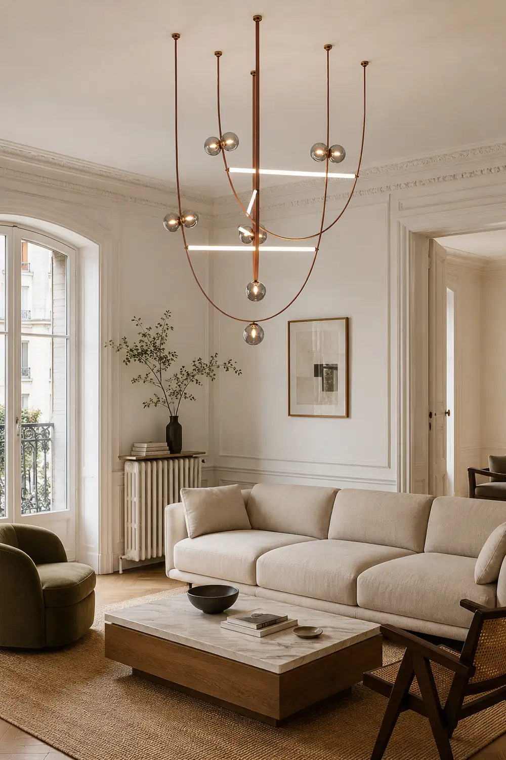Belt Leather Ball Chandelier - Lumpaz
