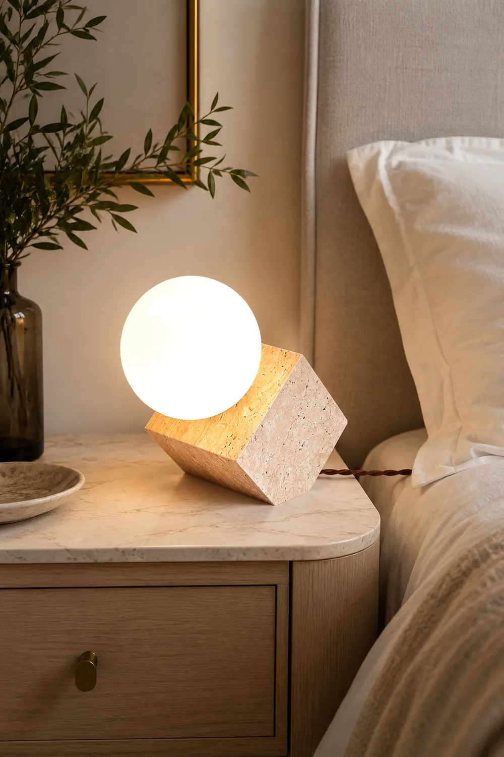 Cube Stone Table Lamp - Lumpaz