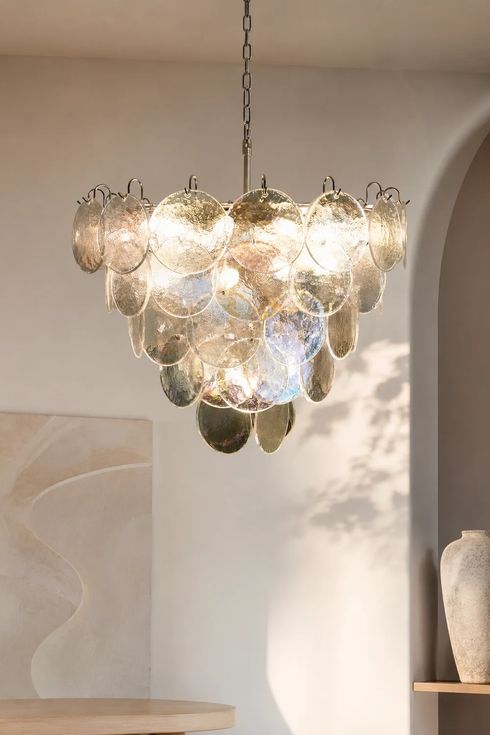 Murano Disc Iridescent Chandelier - Lumpaz
