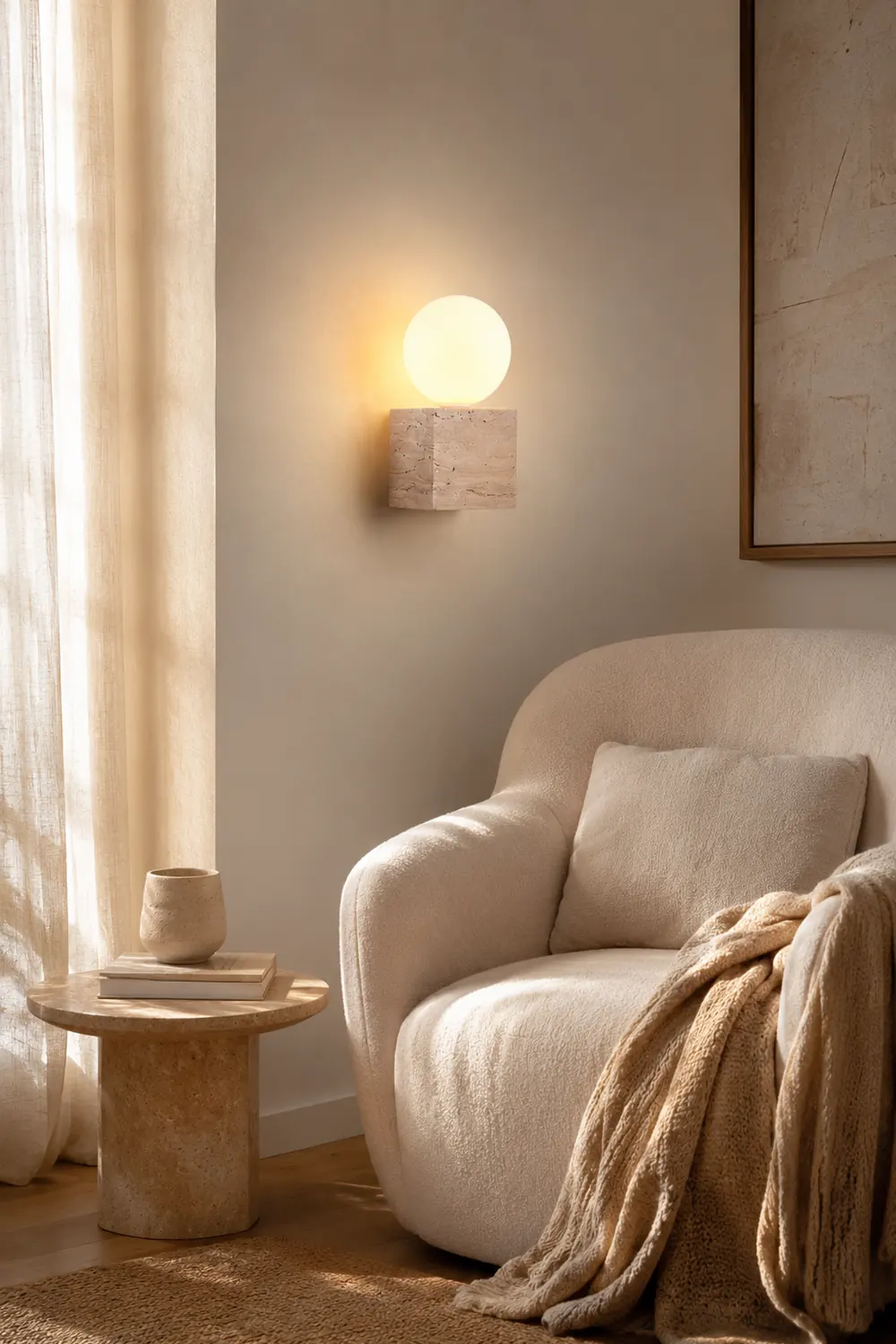 Cube Stone Wall Lamp - Lumpaz