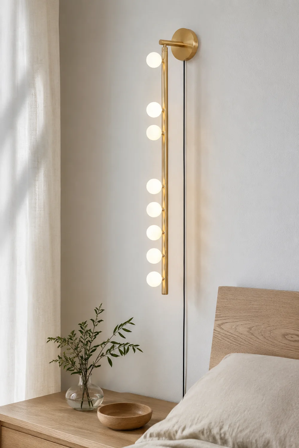 Brass Glass Tube Plug-in Wall Lamp - Lumpaz