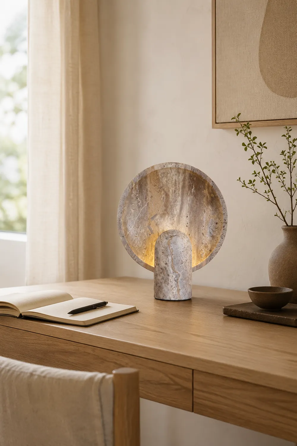 Eclipse Stone Table Lamp - Lumpaz