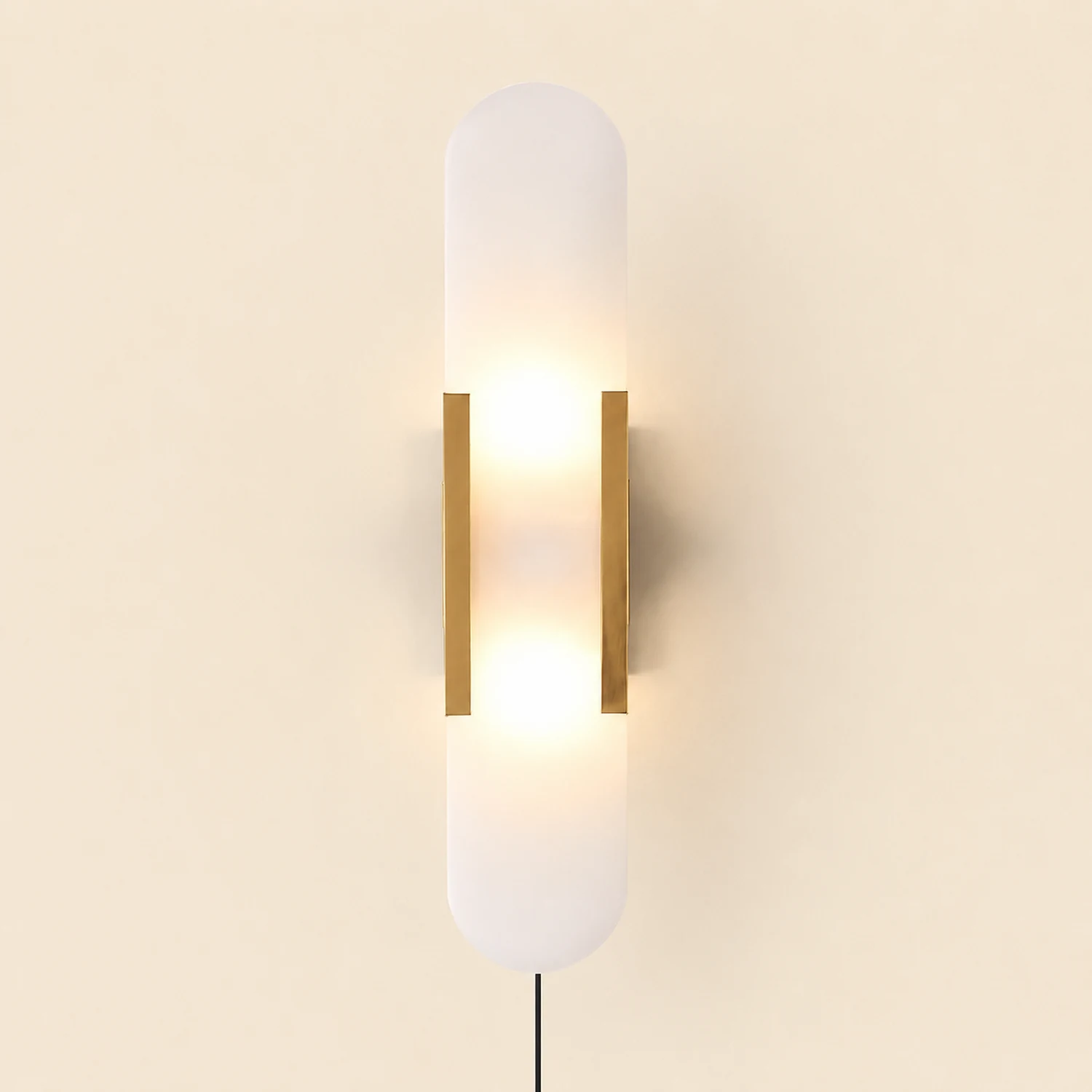 Geometric Harmony Alabaster Plug In Wall Lamp - Lumpaz