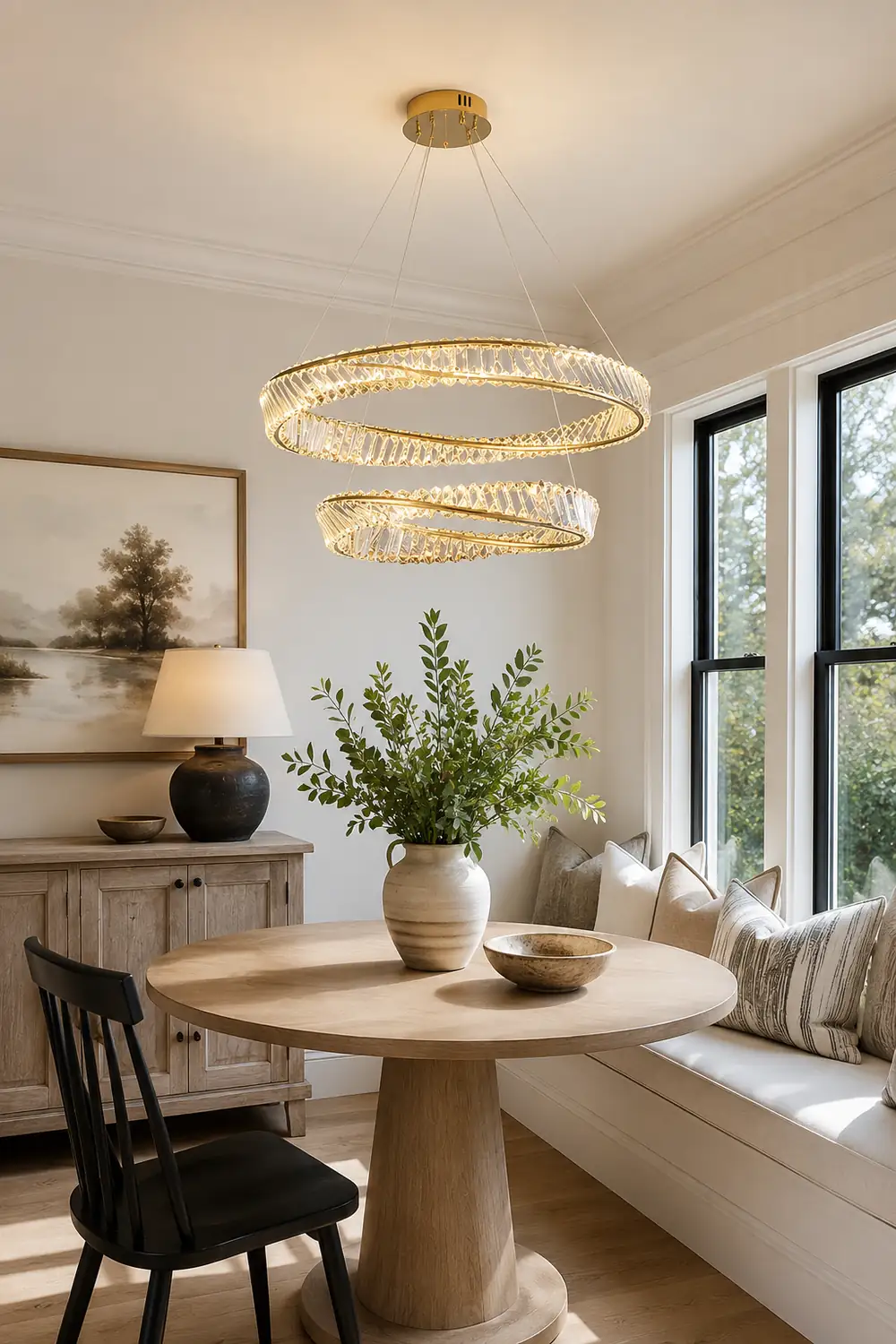 Wave Circle Crystal Chandelier - Lumpaz