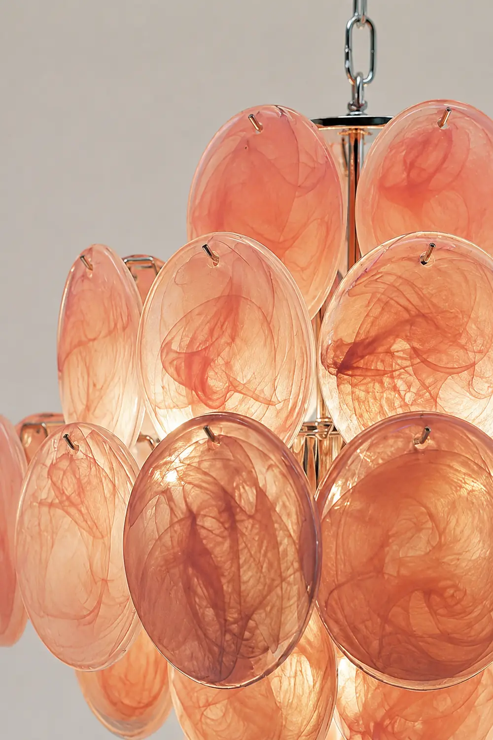 Murano Pink Disks Chandelier - Lumpaz