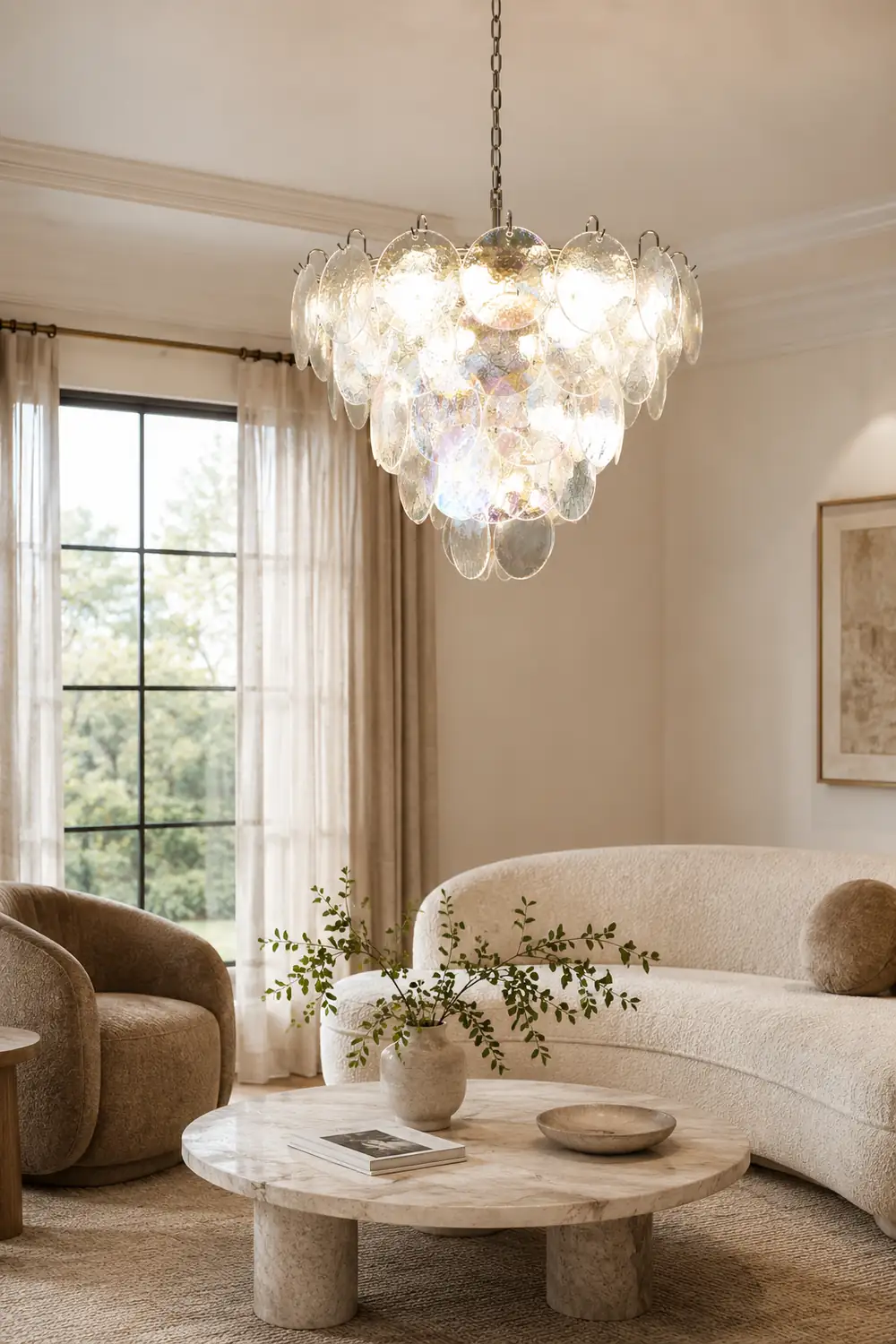 Murano Disc Iridescent Chandelier - Lumpaz