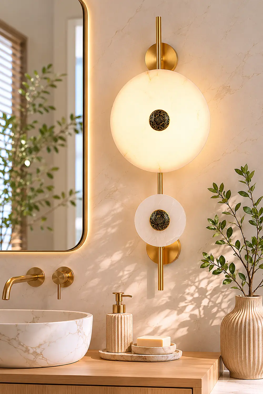 Alabaster Eclipse Wall Light - Lumpaz