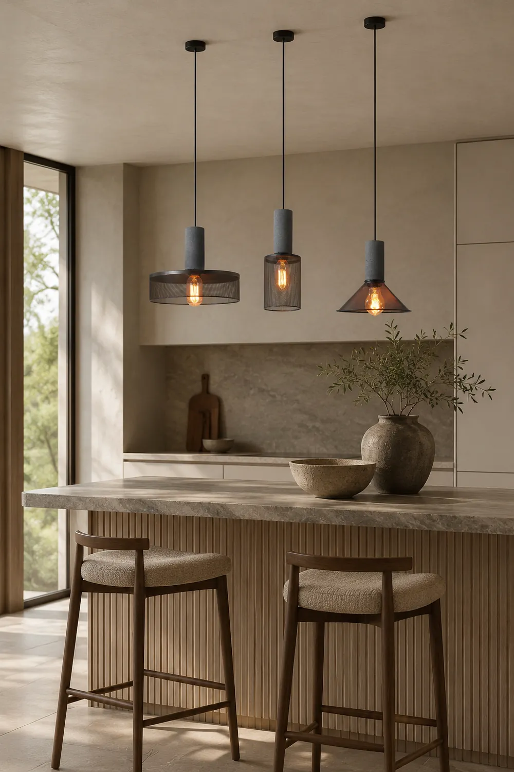 Cement Mesh Pendant Light - Lumpaz