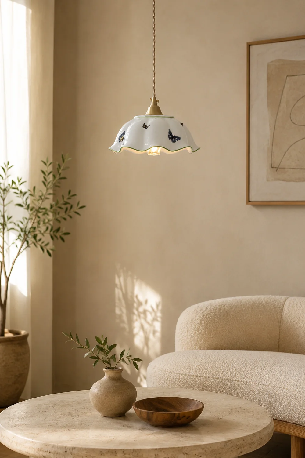 Butterfly Ceramic Pendant Lamp - Lumpaz
