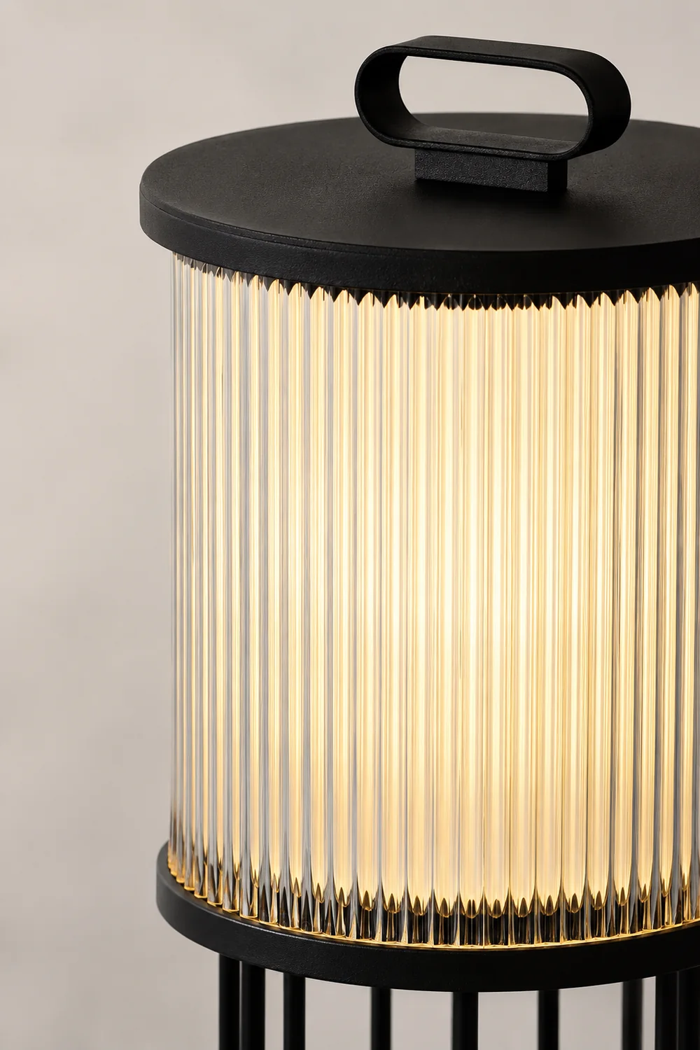 Line Glass Lantern Solar Floor Lamp - Lumpaz