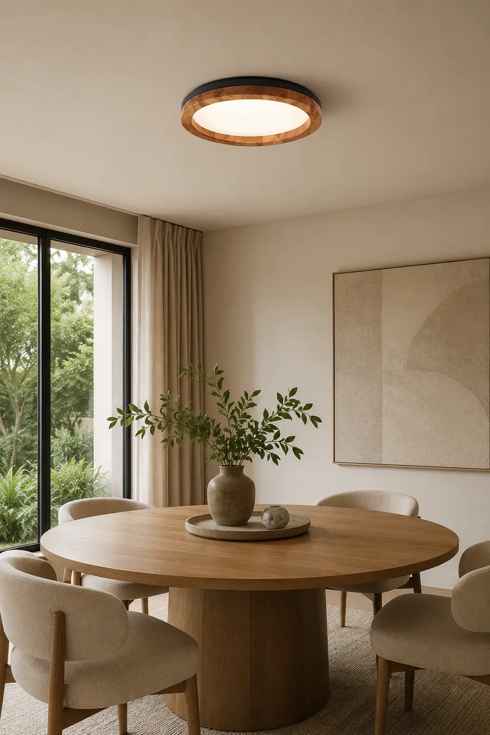 Timber Round Wood Ceiling Lamp - Lumpaz