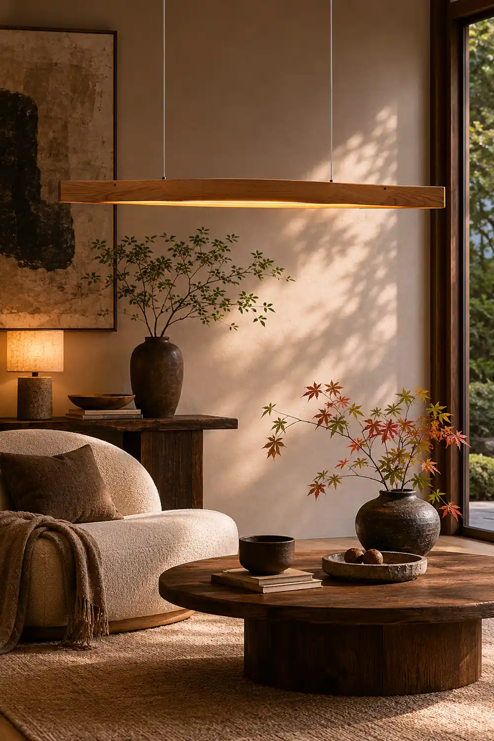 Horizon Linear Wood Pendant Lamp - Lumpaz