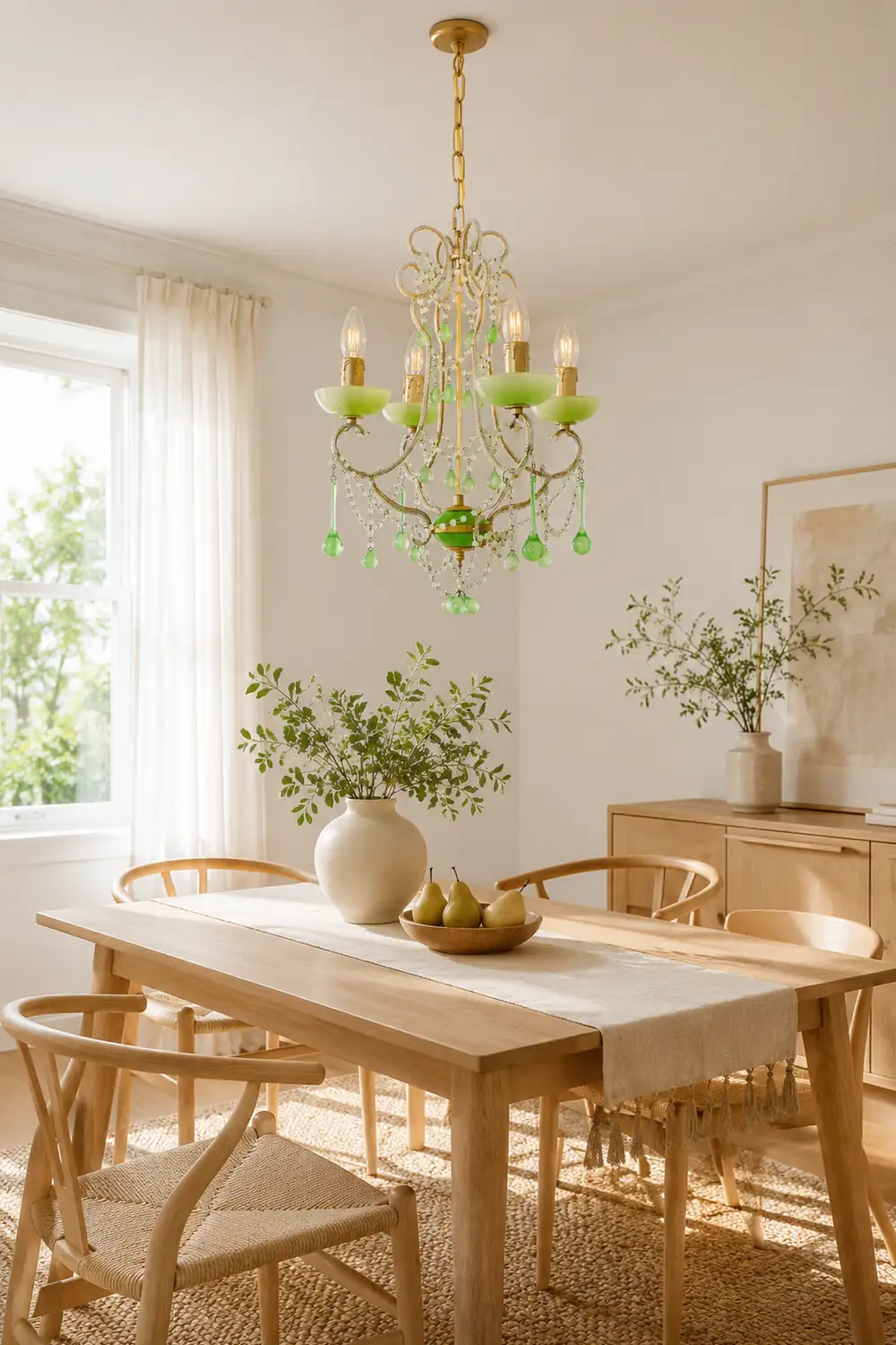 Murano Green Drops Chandelier - Lumpaz
