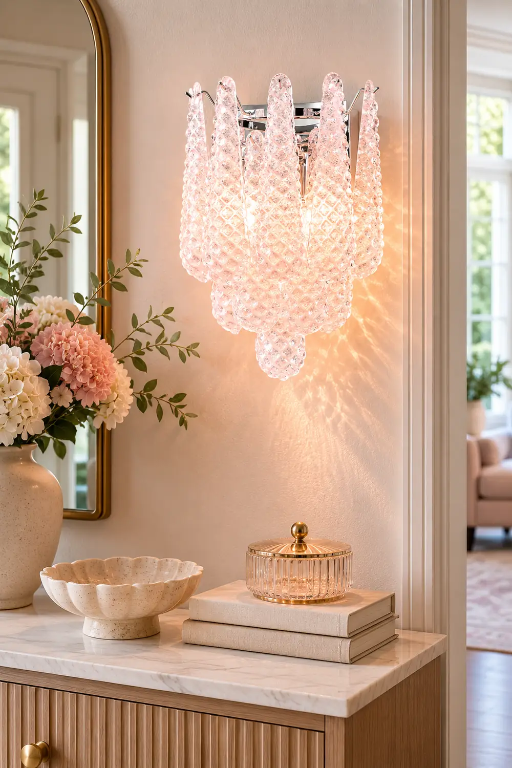 Pink Waffle Wall Sconce - Lumpaz