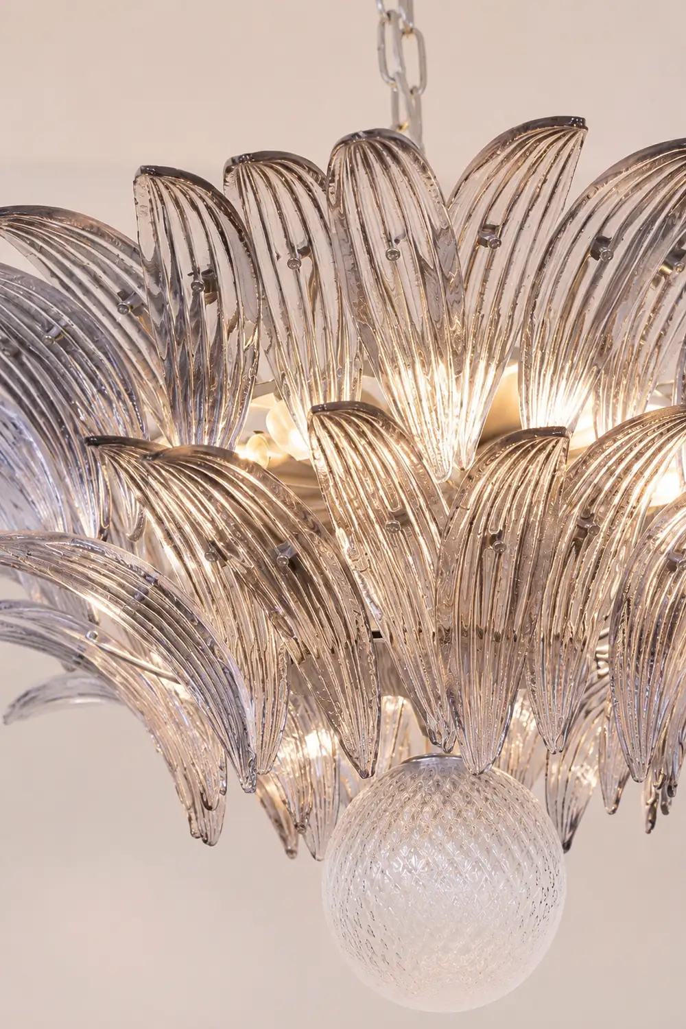 Murano Palmette Transparent Chandelier - Lumpaz
