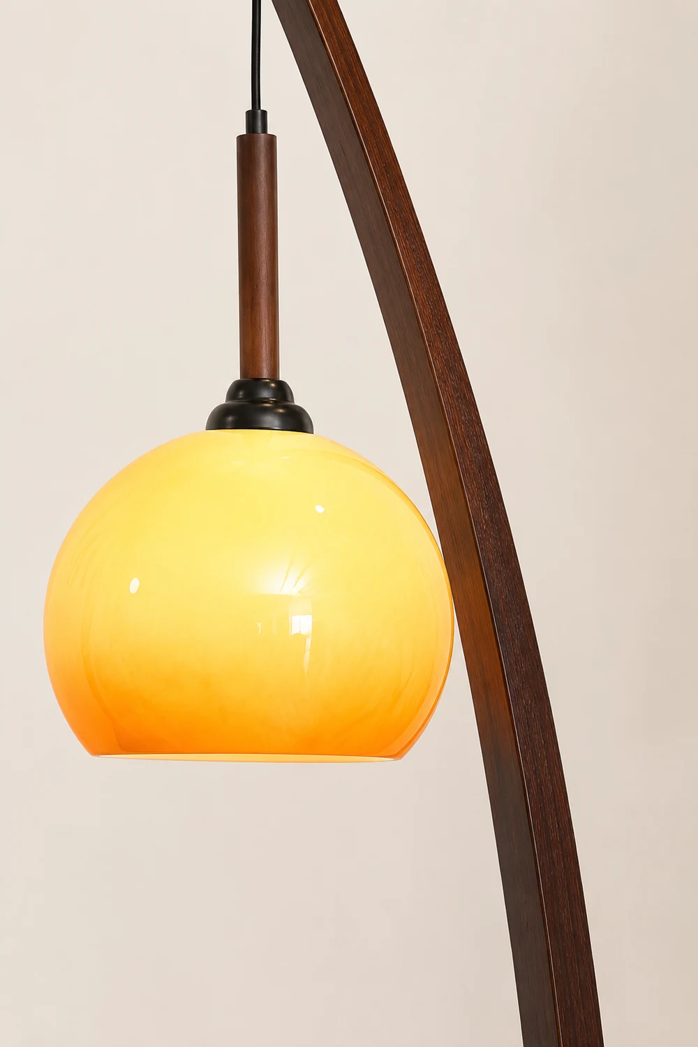 Arc Wood Hanging Floor Lamp - Lumpaz